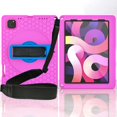 thumbnail image 1 of Allytechgroup Kids Case for iPad Pro 11 Inch 2022/2021/2020/2018/ iPad Air 4/5th 2020/2022 10.9" Tablet, Heavy Duty Shockproof Rugged Case with Shoulder Strap Kickstand Hand Strap, Rose, 1 of 9