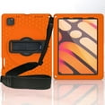 thumbnail image 1 of Allytechgroup Kids Case for iPad Pro 11 Inch 2022/2021/2020/2018/ iPad Air 4/5th 2020/2022 10.9" Tablet, Heavy Duty Shockproof Rugged Case with Shoulder Strap Kickstand Hand Strap, Orange, 1 of 9