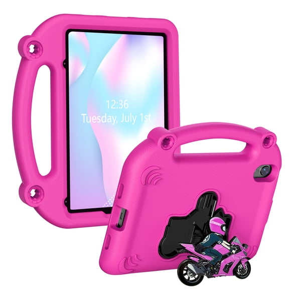 Allytechgroup Kids Case for iPad mini 7 (A17 Pro) 2024/ Mini 6 8.3", Shockproof Lightweight Handle Stand Anti-Scratch Non-Slip for iPad mini 7th/6th Generation 8.3", Rose