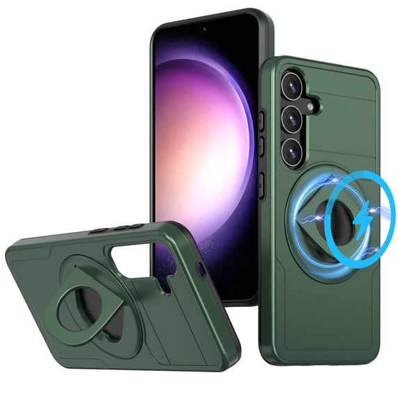 Allytechgroup Lightweight Case for Samsung Galaxy A54 5G,Rotatable Ring Kickstand,Sliding Lens Cover,Enhanced Camera & Screen Full Body Protection Shockproof Case for Samsung Galaxy A54 5G, Darkgreen