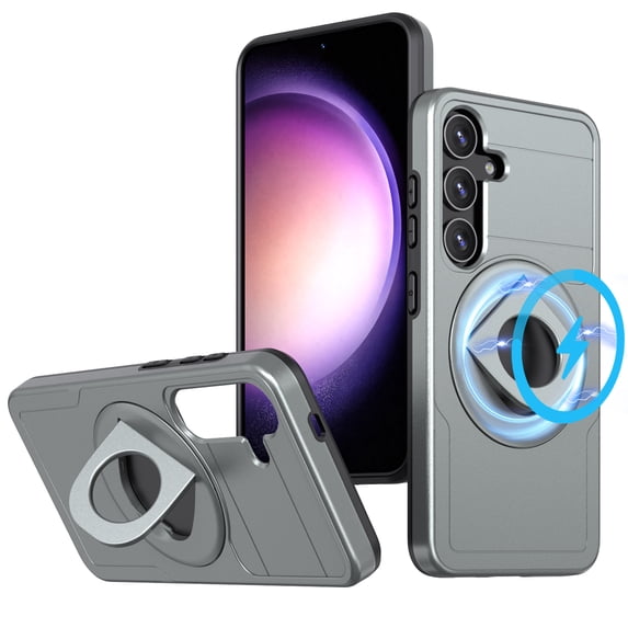 Allytechgroup Lightweight Case for Samsung Galaxy A54 5G,Rotatable Ring Kickstand,Sliding Lens Cover,Enhanced Camera & Screen Full Body Protection Shockproof Case for Samsung Galaxy A54 5G, Gray