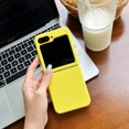 thumbnail image 1 of Allytechgroup Liquid Silicone Back Cover for Samsung Galaxy Z Flip 7, Slim Fit Bumper Shockproof Drop Protection Moranti Color Phone Case for Women Men, Yellow, 1 of 7