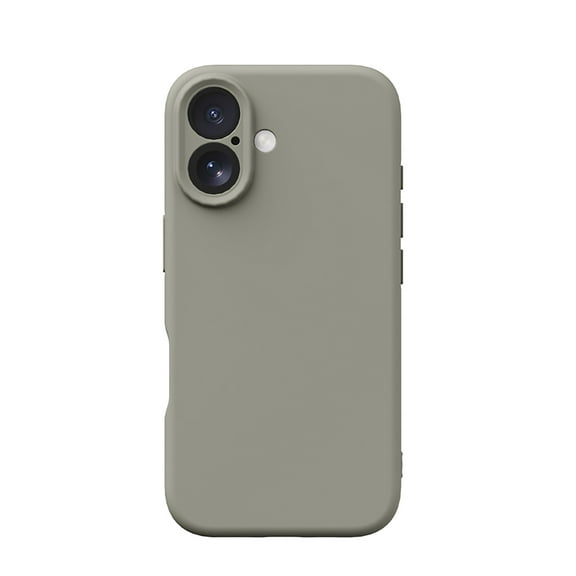 Allytechgroup Liquid Silicone Case for Apple iPhone 16, Full Body Shockproof Drop Proof Camera Lens Protective Anti-Fingerprint Bumper Phone Case for Apple iPhone 16, Lightgray