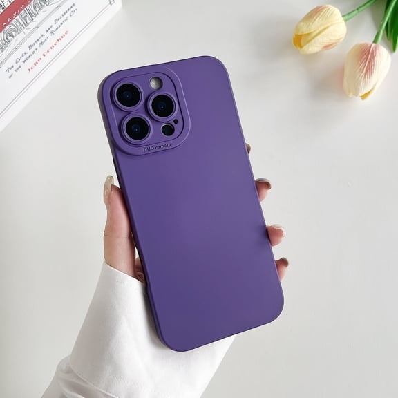 Allytechgroup Liquid Silicone Slim Phone Case for Apple iPhone 11 Pro Max, Ultra Thin Camera Lens Protective Anti-Scratch Shockproof Case Cover for Women Men, Darkpurple