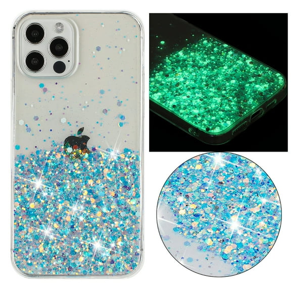 Allytechgroup Luminous TPU Back Cover Case for Apple iPhone 16, Slim Fit Shockproog Anti-Scratch Drop Proof Protective Stylish Phone Case for iPhone 16, Blue