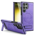 thumbnail image 1 of Allytechgroup Luxury Case for Samsung Galaxy S22 Plus with Hidden Kickstand, [Compatible with MagSafe], Premium PU Leather + Soft TPU Inner Shockproof Anti-Fall Protective Slim Fashion Case, Purple, 1 of 8
