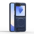 thumbnail image 1 of Allytechgroup Luxury Case for Samsung Galaxy Z Flip 3 with Hidden Kickstand, [Compatible with MagSafe], Premium PU Leather Soft TPU Inner Shockproof Anti-Fall Protective Slim Fashion Case, Blue, 1 of 12