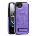 thumbnail image 1 of Allytechgroup Luxury Case for iPhone 16e with Hidden Kickstand, [Compatible with MagSafe], Premium PU Leather + Soft TPU Inner Shockproof Anti-Fall Protective Slim Fashion Case, Purple, 1 of 8