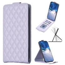 Allytechgroup Luxury PU Leather Case for iPhone 16 Pro Max, Vertical Flip Wallet Case with 3 Card Slots, Adjustable Kickstand Magnetic Closure Shockproof Protective Shell for Women Men, Purple