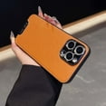 thumbnail image 1 of Allytechgroup Luxury Phone Case for Apple iPhone 14 Pro, Slim Fit TPU + PU Leather iPhone 14 Pro Case with Camera Lens Screen Protector Shock Resistant iPhone 14 Pro Cover, Orange, 1 of 7