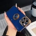 thumbnail image 1 of Allytechgroup Luxury Plating Case Cover for Apple iPhone 11 Pro Max, Slim Fit Back Cover with Ring Holder Kickstand Shockproof Bumper Anti-Scratch Phone Case for Girls Women, Blue, 1 of 8