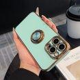 thumbnail image 1 of Allytechgroup Luxury Plating Case Cover for Apple iPhone XS Max, Slim Fit Back Cover with Ring Holder Kickstand Shockproof Bumper Anti-Scratch Phone Case for Girls Women, Lightcyan, 1 of 8
