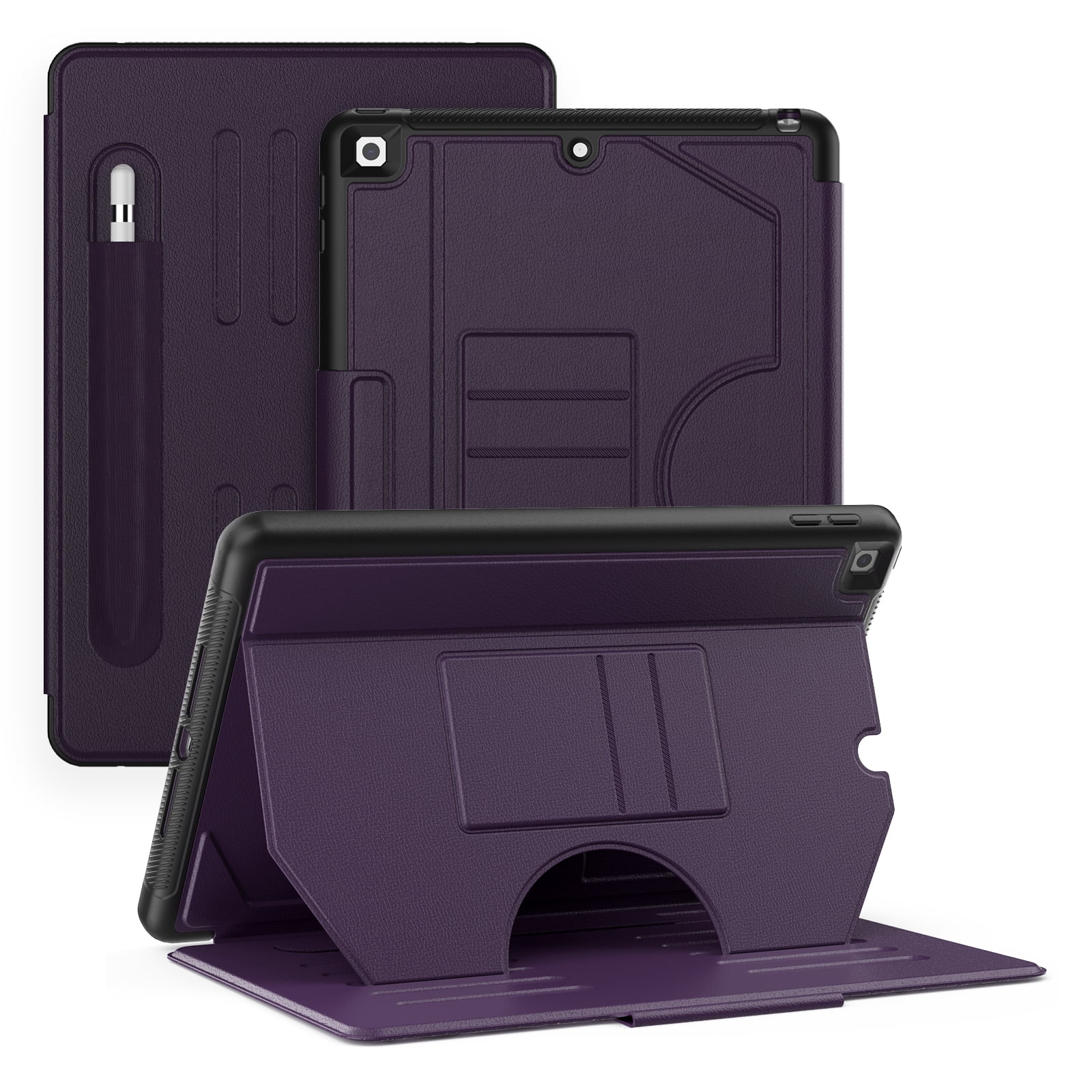 Allytechgroup Luxury iPad Air 11 Case 2024, Elegant Business Type Cover with Pencil Holder - Multi Angle Viewing Stand and Shockproof Apple iPad Air Case 11 inch 2024, Purple