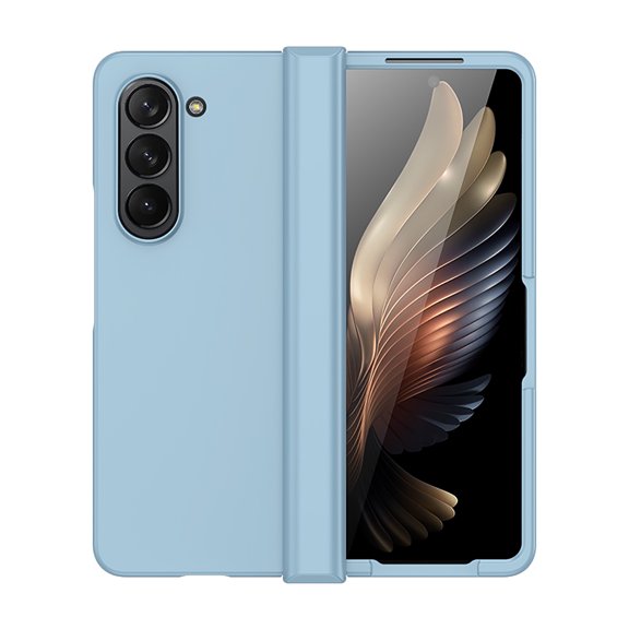 Allytechgroup Macaron Color Phone Case for Samsung Galaxy Z Fold 3, Slim Fit Bumper Shockproof Stylish Anti-Fringerprint Protective Drop Proof Case for Galaxy Z Fold 3, Skyblue