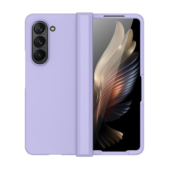 Allytechgroup Macaron Color Phone Case for Samsung Galaxy Z Fold 3, Slim Fit Bumper Shockproof Stylish Anti-Fringerprint Protective Drop Proof Case for Galaxy Z Fold 3, Purple