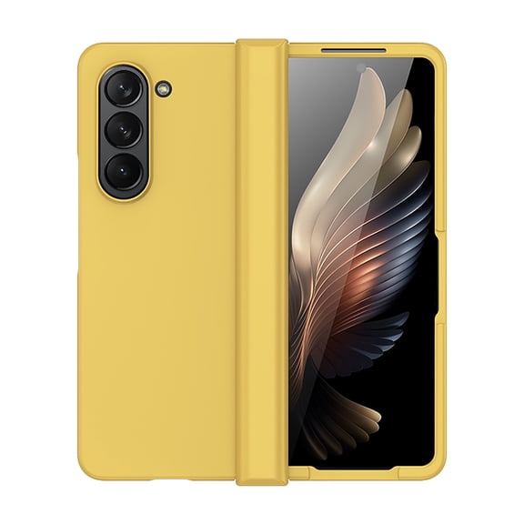 Allytechgroup Macaron Color Phone Case for Samsung Galaxy Z Fold 4, Slim Fit Bumper Shockproof Stylish Anti-Fringerprint Protective Drop Proof Case for Galaxy Z Fold 4, Yellow