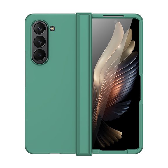 Allytechgroup Macaron Color Phone Case for Samsung Galaxy Z Fold 5, Slim Fit Bumper Shockproof Stylish Anti-Fringerprint Protective Drop Proof Case for Galaxy Z Fold 5, Darkgreen