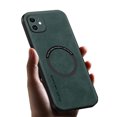 thumbnail image 1 of Allytechgroup MagSafe Compatible Phone Case for Apple iPhone 11, Slim Fit PU Leather TPU Back Cover Magnetic Shockproof Bumper Lightweight Retro Case Cover for iPhone 11, Green, 1 of 10
