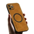thumbnail image 1 of Allytechgroup MagSafe Compatible Phone Case for Apple iPhone 12 Pro Max, Slim Fit PU Leather TPU Back Cover Magnetic Shockproof Bumper Lightweight Retro Case Cover for iPhone 12 Pro Max, Brown, 1 of 10