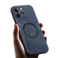 thumbnail image 1 of Allytechgroup MagSafe Compatible Phone Case for Apple iPhone 13 Pro Max, Slim Fit PU Leather TPU Back Cover Magnetic Shockproof Bumper Lightweight Retro Case Cover for iPhone 13 Pro Max, Blue, 1 of 10
