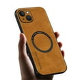 thumbnail image 1 of Allytechgroup MagSafe Compatible Phone Case for Apple iPhone 15 Plus, Slim Fit PU Leather TPU Back Cover Magnetic Shockproof Bumper Lightweight Retro Case Cover for iPhone 15 Plus, Brown, 1 of 10