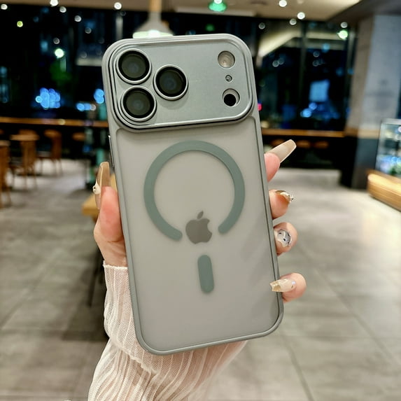 Allytechgroup Magentic Case for Apple iPhone 17, Compatible with Magsafe Camera Lens Protective Shockproof Matte Back Cover Anti-Scratch Slim Phone Case for iPhone 17, Gray