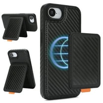 Allytechgroup Magentic Case for iPhone 16e, Built-in Detachable Card Holder RFID Blocking Stand Wallet Phone Case Non-Slip Shockproof Protective Back Cover for Apple iPhone 16e,Black