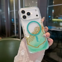 Allytechgroup Magentic Compatiible with iPhone 17 Pro Max Sparkly Case, Support Wireless Charging Non-Slip Rugged Shockproof Protective Back Cover Phone Case for iPhone 17 Pro Max Women Girls, Green