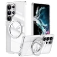 thumbnail image 1 of Allytechgroup Magnetic Case for Apple Samsung Galaxy S25, Build-in Rotating Kickstand Bumper Shockproof Hybrid TPU PC Rugged Drop Protection Phone Cover for Samsung Galaxy S25, Clear, 1 of 13