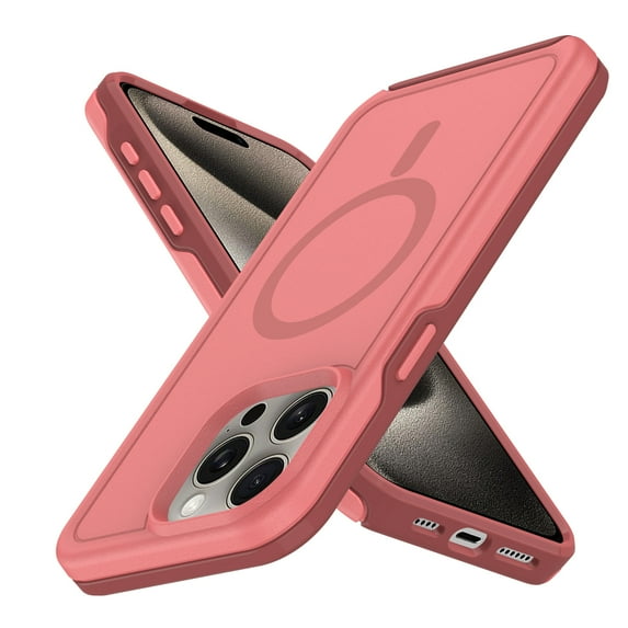 Allytechgroup Magnetic Case for Apple iPhone 11 Pro Max, Compatible with Magsafe Drop Proof Rugged Heavy Duty Protective Phone Case for iPhone 11 Pro Max, Darkpink