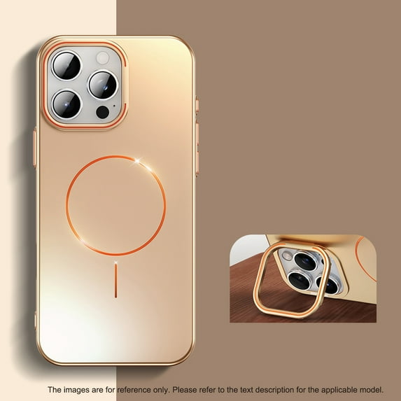 Allytechgroup Magnetic Case for Apple iPhone 15, Compatible with Magsafe & Car Mount Camera Kickstand Anti-Scratch Matte Back Cover Shock Absorb Phone Case for iPhone 15,Desertgold