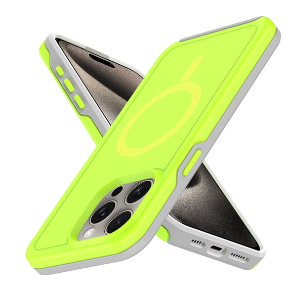 Allytechgroup Magnetic Case for Apple iPhone 15 Pro, Compatible with Magsafe Drop Proof Rugged Heavy Duty Protective Phone Case for iPhone 15 Pro, Green