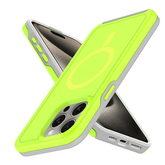 Allytechgroup Magnetic Case for Apple iPhone 15 Pro Max, Compatible with Magsafe Drop Proof Rugged Heavy Duty Protective Phone Case for iPhone 15 Pro Max, Green