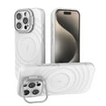 thumbnail image 1 of Allytechgroup Magnetic Case for Apple iPhone 15 Pro Max, Ripple Design Back Cover Compatible with Magsafe & Accessories Shockproof Camera Lens Kickstand Phone Case for Women Men, White, 1 of 8