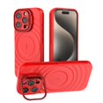 thumbnail image 1 of Allytechgroup Magnetic Case for Apple iPhone 16 Pro Max, Ripple Design Back Cover Compatible with Magsafe & Accessories Shockproof Camera Lens Kickstand Phone Case for Women Men, Red, 1 of 8