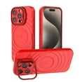 thumbnail image 1 of Allytechgroup Magnetic Case for Apple iPhone 16 Pro, Ripple Design Back Cover Compatible with Magsafe & Accessories Shockproof Camera Lens Kickstand Phone Case for Women Men, Red, 1 of 8