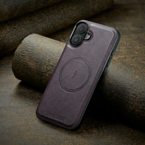 Allytechgroup Magnetic Case for Apple iPhone 17, [Compatible with Magsafe] Slim Fit Shell Lightweight Retro PU Leather Bumper Protective Phone Case for Women Men, Purple