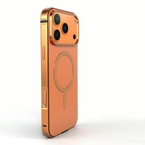 Allytechgroup Magnetic Case for Apple iPhone 17 Pro Max, Aluminum Alloy Metal Frame Heavy Duty Shockproof Anti-Scratch Bumper Rugged Phone Case Cover for iPhone 17 Pro Max, Orange