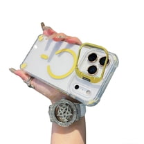 Allytechgroup Kickstand Hard Shell Rugged Cell Phone Case for Apple iPhone 17 Pro Max, Yellow