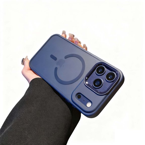 Allytechgroup Magnetic Case for Apple iPhone 17 Pro Max, Matte Back Cover Compatible with Magsafe Shockproof Anti-Scratch Translucent Bumper Rugged Phone Case for Women Men, Darkblue