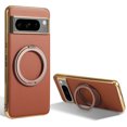 thumbnail image 1 of Allytechgroup Magnetic Case for Google Pixel 9 Pro XL, Built-in Ring Holder Kickstand Compatible with MagSafe Military Grade Drop Protection Shockproof Back Cover for Google Pixel 9 Pro XL, Brown, 1 of 6