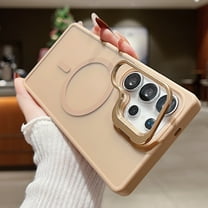 Allytechgroup Magnetic Case for Samsung Galaxy A16 5G, Compatible with Magsafe Camera Kickstand Matte Translucent Hybrid Rugged Shockproof Back Cover for Samsung Galaxy A16 5G, Desertgold