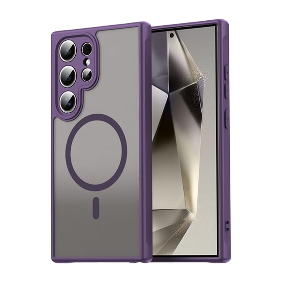 Allytechgroup Magnetic Case for Samsung Galaxy A16 5G, Compatible with Magsafe Transparent Matte Back Cover Slim Fit Anti-Scratch Hybrid Rugged Phone Case Cover for Samsung Galaxy A16 5G, Purple
