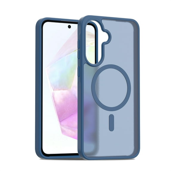 Allytechgroup Magnetic Case for Samsung Galaxy A36 5G, Hard PC Slim Fit Phone Case Support Wireless Charging Non-slip Shockproof Back Cover Bumper for Samsung Galaxy A36 5G, Blue