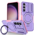 thumbnail image 1 of Allytechgroup Magnetic Case for Samsung Galaxy Note 20 Ultra with Lens Slide Cover, [Non-Slip] [Military Grade Protection] Slim Shockproof Ring Stand Case Support Wireless Charging, Purple, 1 of 10