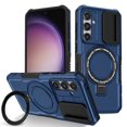 thumbnail image 1 of Allytechgroup Magnetic Case for Samsung Galaxy Note 20 Ultra with Lens Slide Cover, [Non-Slip] [Military Grade Protection] Slim Shockproof Ring Stand Case Support Wireless Charging, Royalblue, 1 of 10