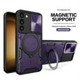 thumbnail image 1 of Allytechgroup Magnetic Case for Samsung Galaxy S21 Ultra, Slide Camera Cover Camera Lens Protector Ring Kickstand Military Grade Shockproof Rugged Hybrid Case for Samsung Galaxy S21 Ultra, Purple, 1 of 11