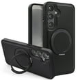 thumbnail image 1 of Allytechgroup Magnetic Case for Samsung Galaxy S23, Built-in Invisible 360° Rotatable Kickstand, Compatible with MagSafe, PU Leather Slim Shockproof Protective Phone Case Cover, Black, 1 of 6