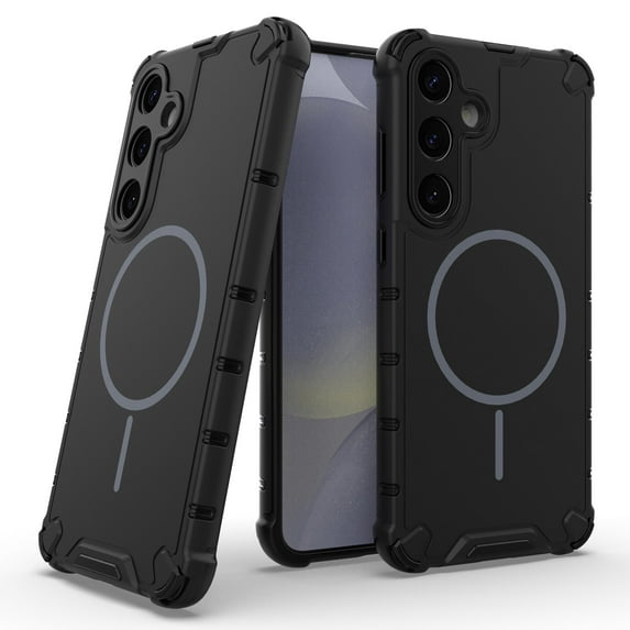 Allytechgroup Magnetic Case for Samsung Galaxy S23, Hard PC Soft TPU Rugged Heavy Duty Durable Cover Case Support Wireless Charging Shockproof Protective Back Cover for Women Men, Black