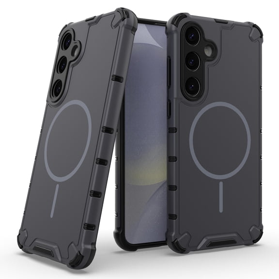 Allytechgroup Magnetic Case for Samsung Galaxy S23, Hard PC Soft TPU Rugged Heavy Duty Durable Cover Case Support Wireless Charging Shockproof Protective Back Cover for Women Men, Gray